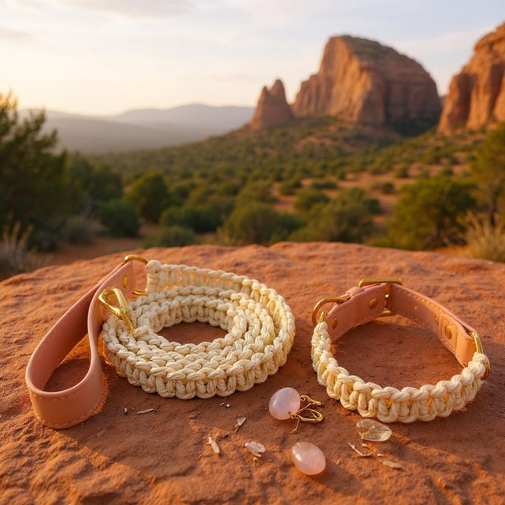 Serenity Macrame Collar- Blush & Cream Edition