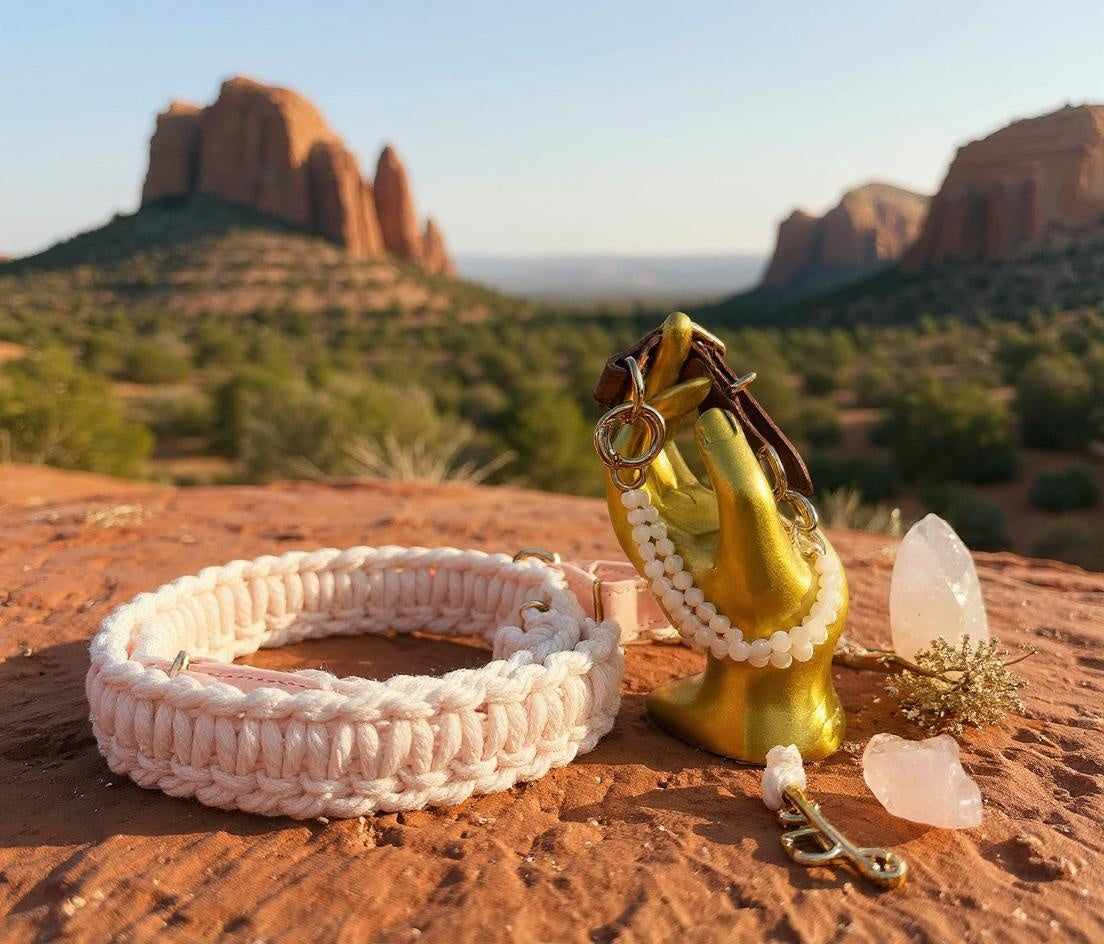 Serenity Macrame Collar- Blush & Cream Edition