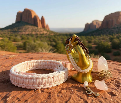 Serenity Macrame Collar- Blush & Cream Edition