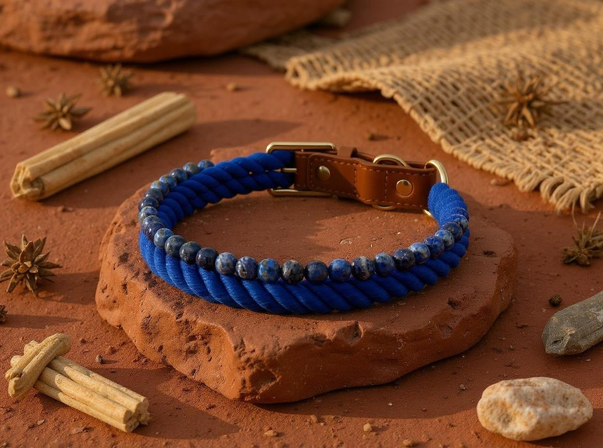Blue Lapis Energy Collar- Crystal & Rope Collection