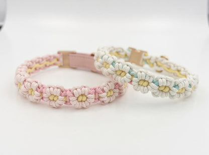 Daisy Days Macrame Collar – Pink & Yellow