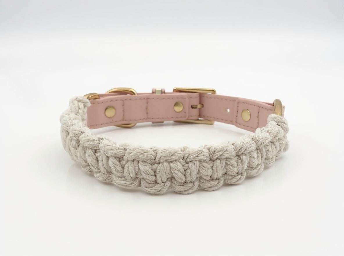 Serenity Macrame Collar- Blush & Cream Edition