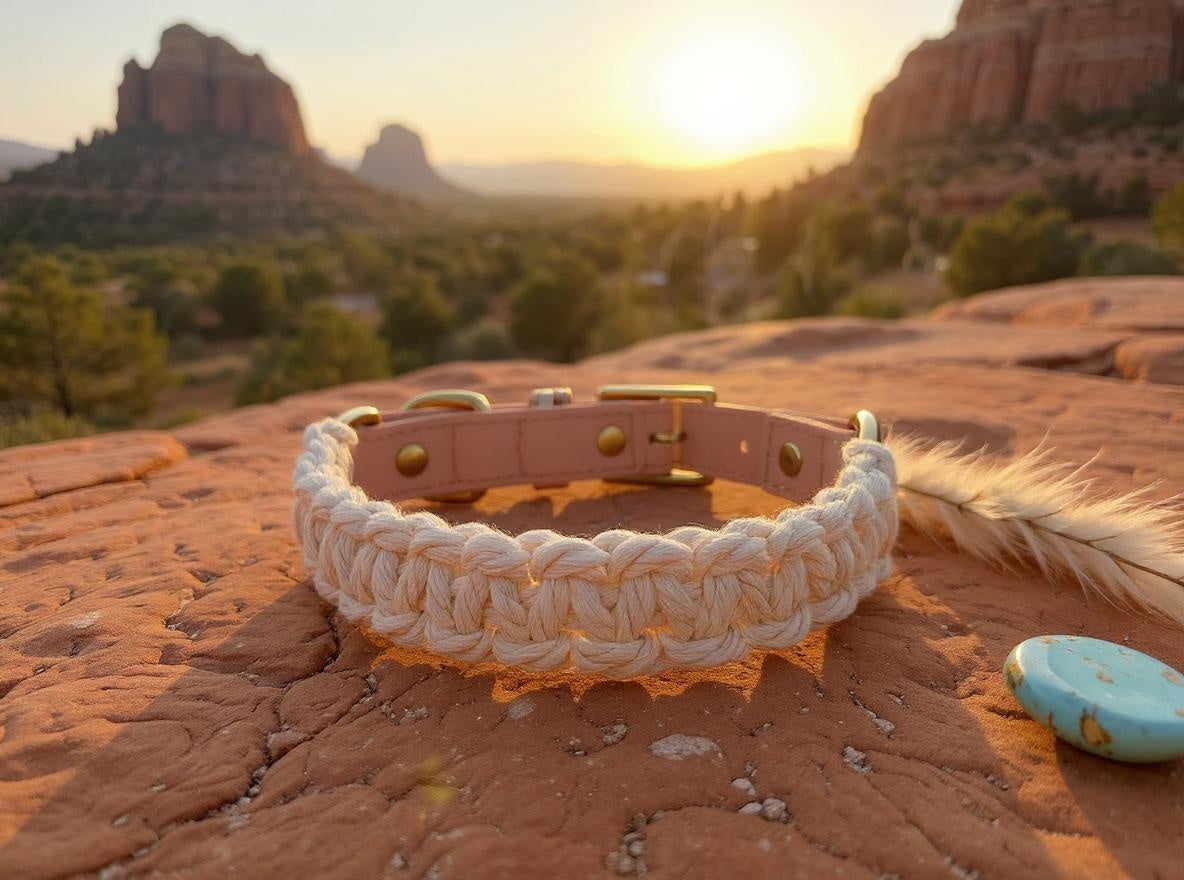 Serenity Macrame Collar- Blush & Cream Edition