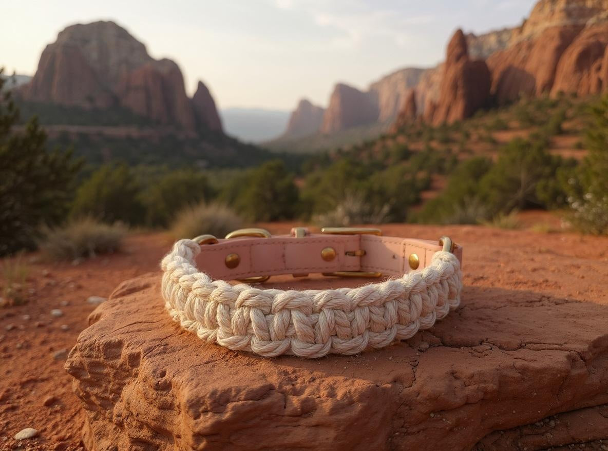Serenity Macrame Collar- Blush & Cream Edition