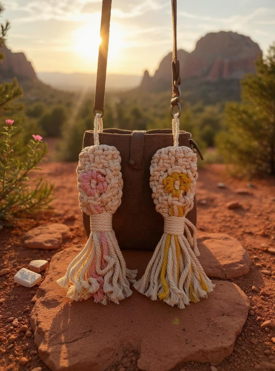 Sunshine Bloom Macrame Leash- Honey & Sky