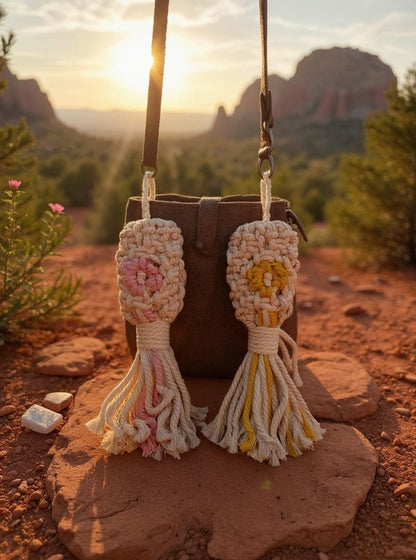 Sunshine Bloom Macrame Leash- Honey & Sky