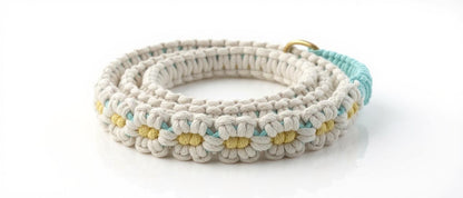 Sunshine Bloom Macrame Leash- Honey & Sky