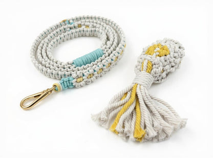 Sunshine Bloom Macrame Leash- Honey & Sky